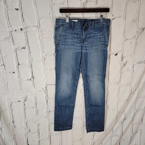 GAP Real Straight Trouser Jeans Classic Denim Sz 28 /6R Casual Flat front pocket
